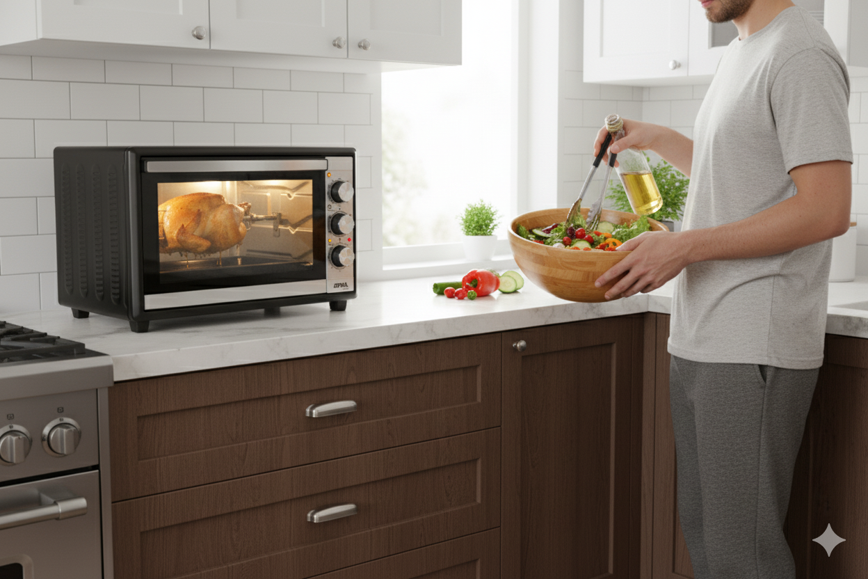 Horno Eléctrico De Mesa Atma con Grill 45l 1800w Convección y Spiedo-4