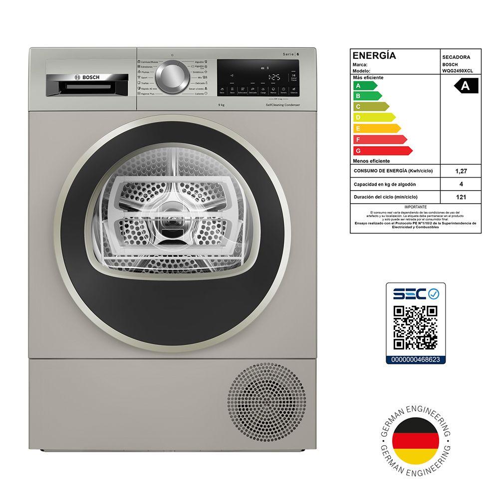 Secadora Bomba de Calor 9 kg Bosch WQG2450XCL-5
