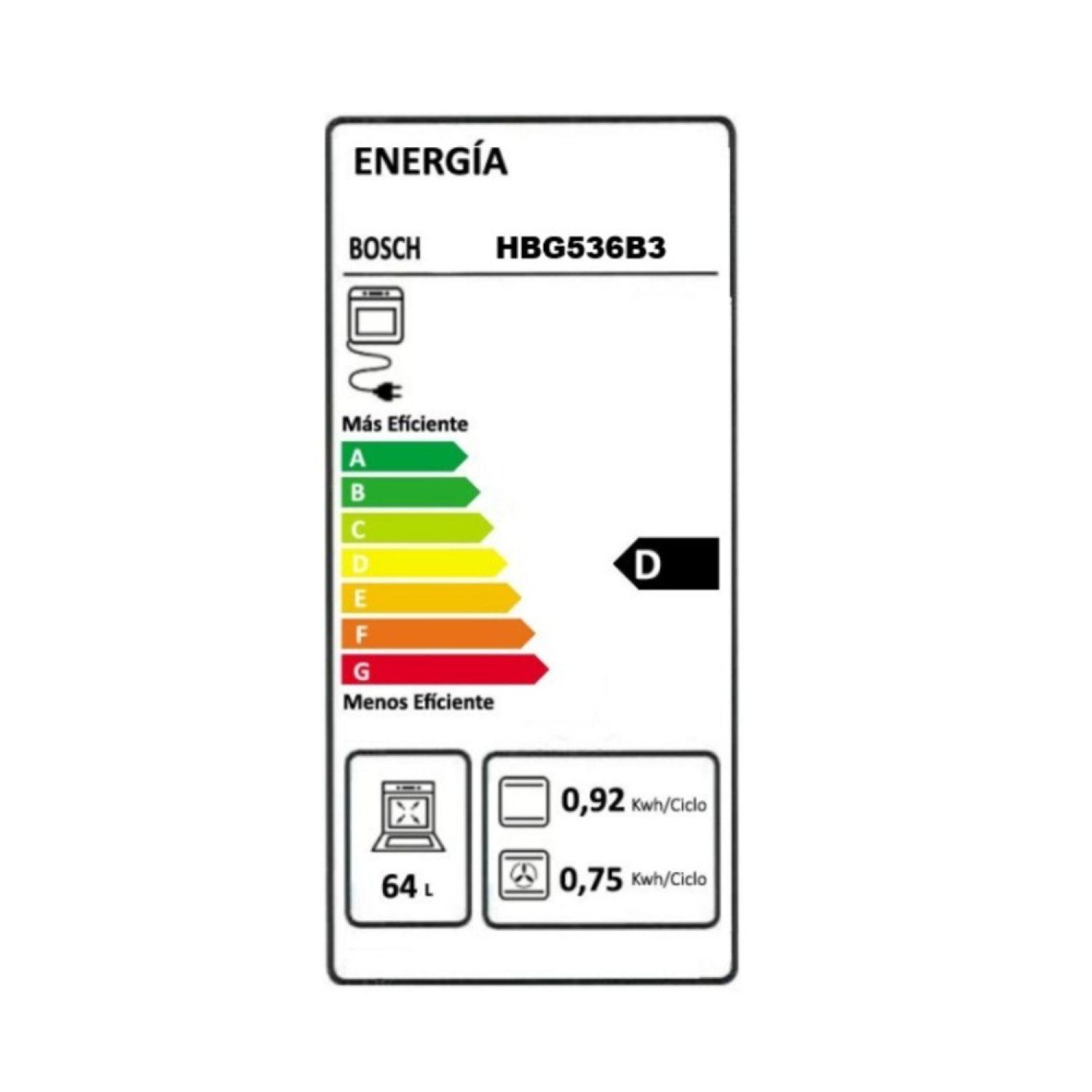Horno Empotrable Bosch HBG536EB3 71L Serie 6 Negro-4