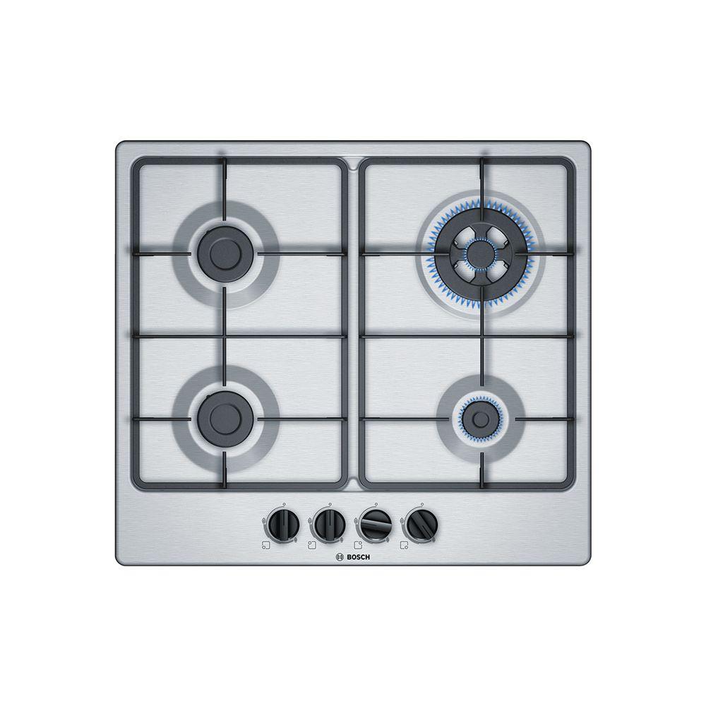 Encimera a Gas Bosch PGH6B5B60 60cm 4 quemadores Acero inox-0