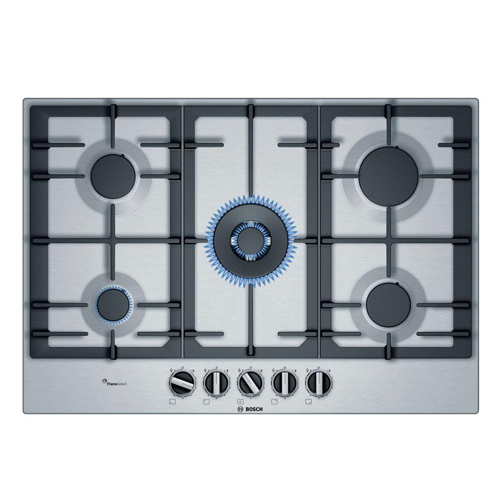 Encimera a Gas Bosch PCQ7A5B90 75cm 5 quemadores Inox-0