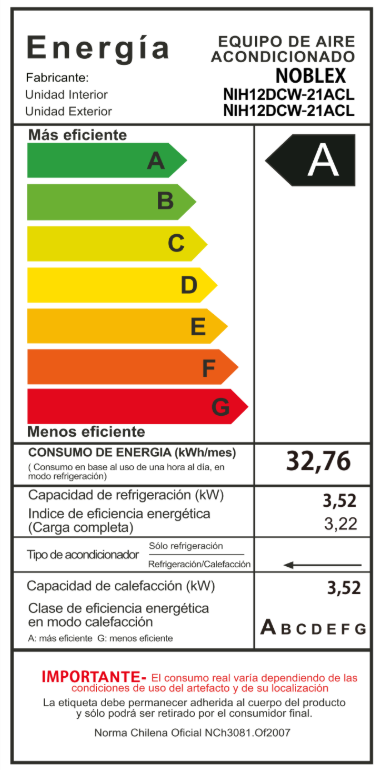 Aire Acondicionado Noblex Split Inverter Frío Calor 12000btu-6