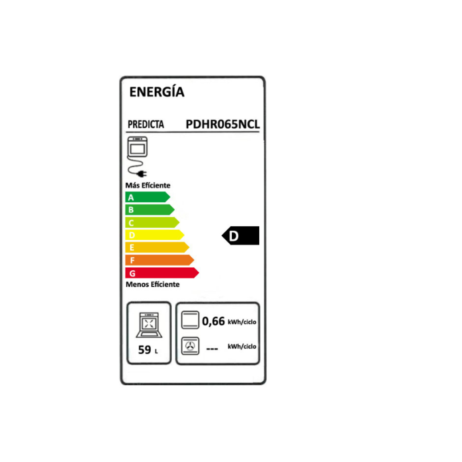 Horno Empotrable Predicta PDHR065NCL Multifunción 65L negro-4