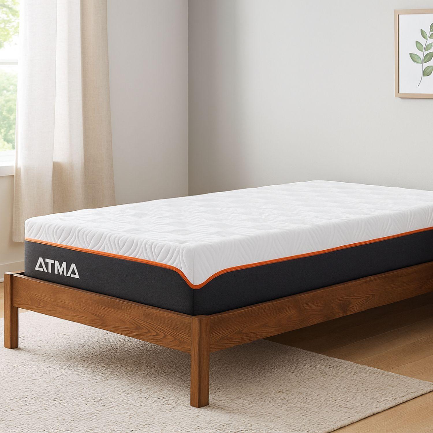 Atma Colchón de espuma 1 Plaza 90x190 cm blanco-4