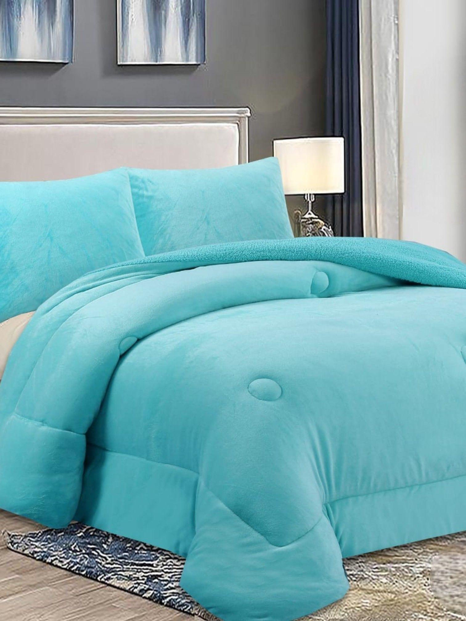 COBERTOR DE INVIERNO PLUSH LISO TAMAÑO KING-1