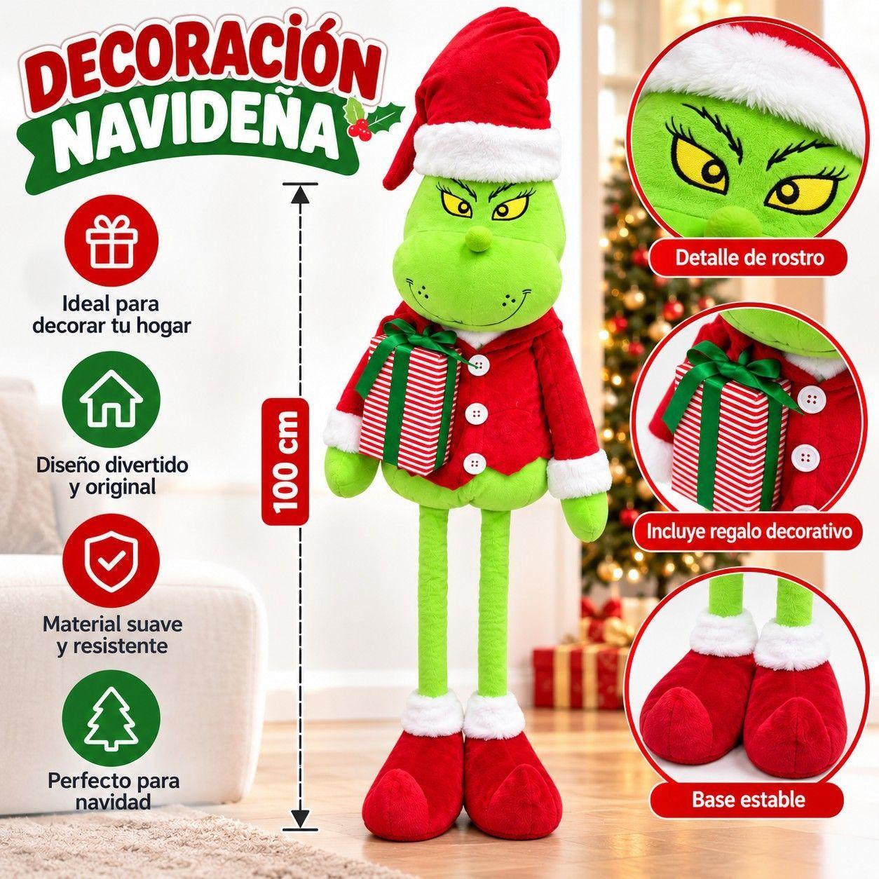 Mu eco Navide o Grinch Con Patas Largas 100cm-2