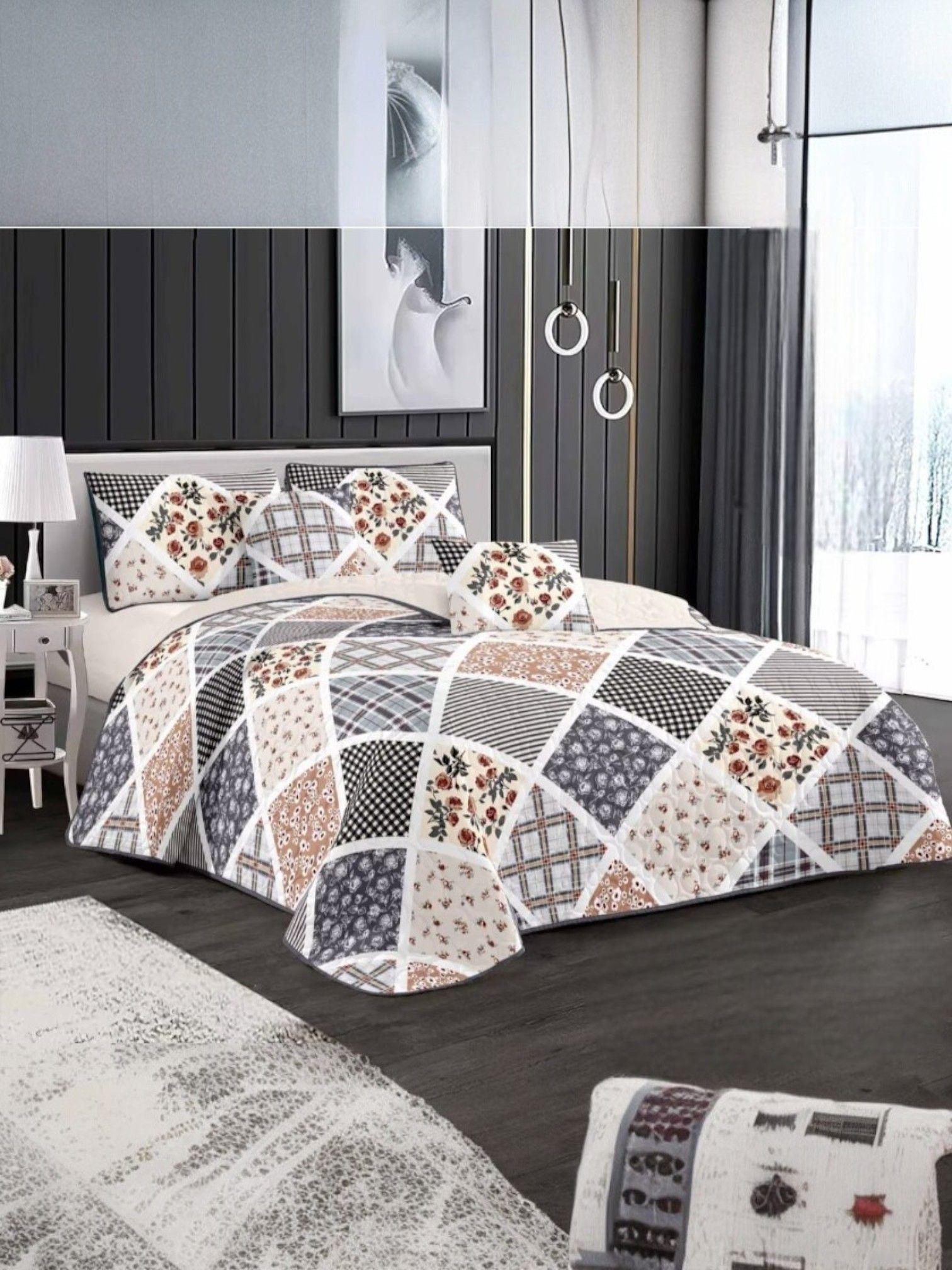 CUBRECAMA QUILT DE VERANO CON DISEÑO TF PLAZA Y MEDIA 21-1