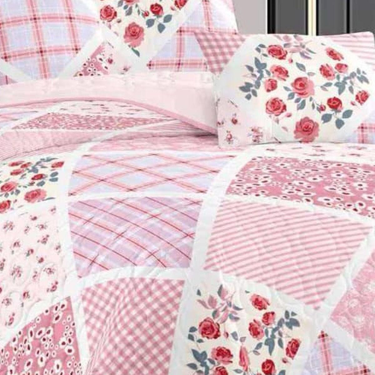 Cobertor de Verano 2 Plazas 220x240 con Juego de Sabanas y 2 Fundas Floral-3