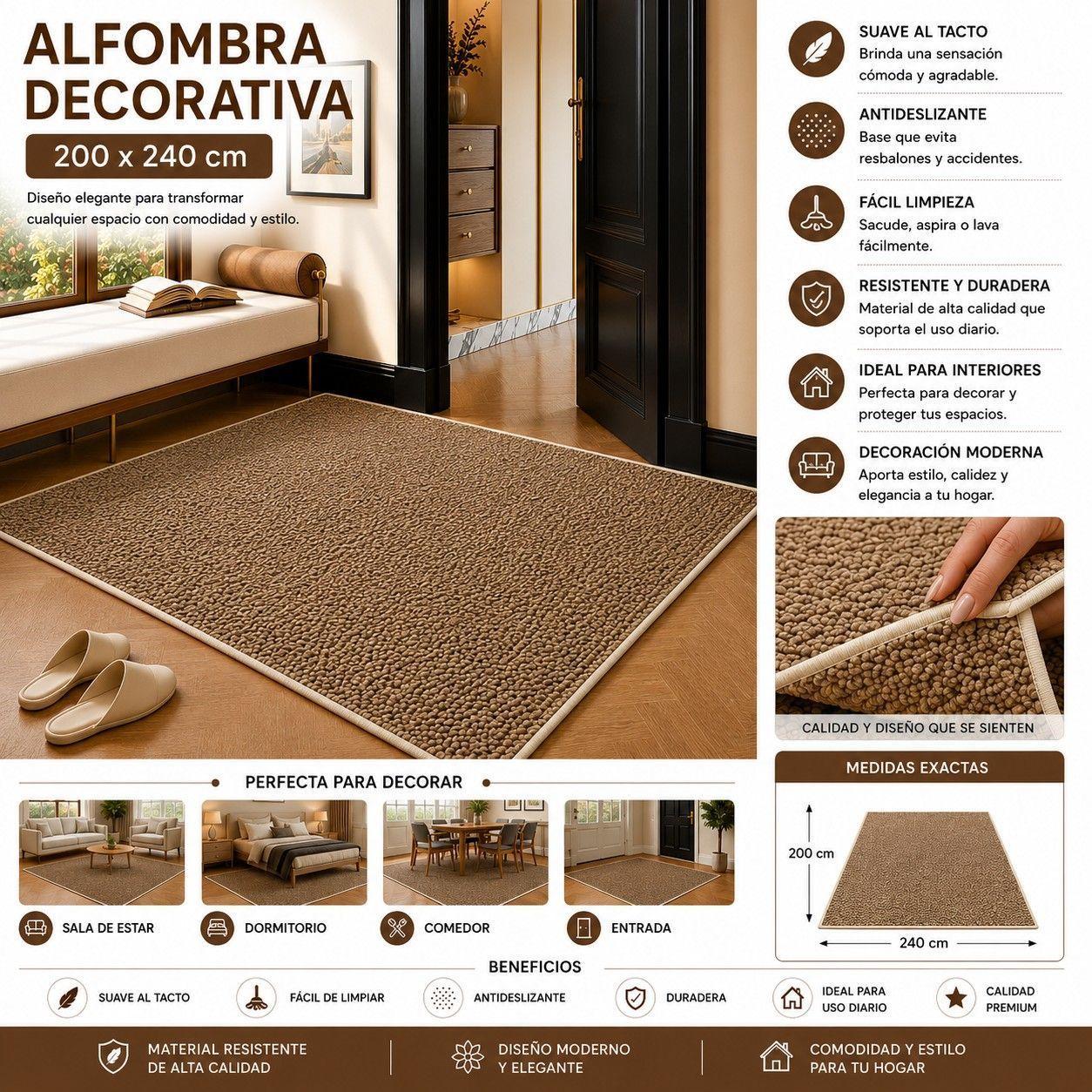 Alfombra Decorativa Texturizada para Living y Dormitorio-1