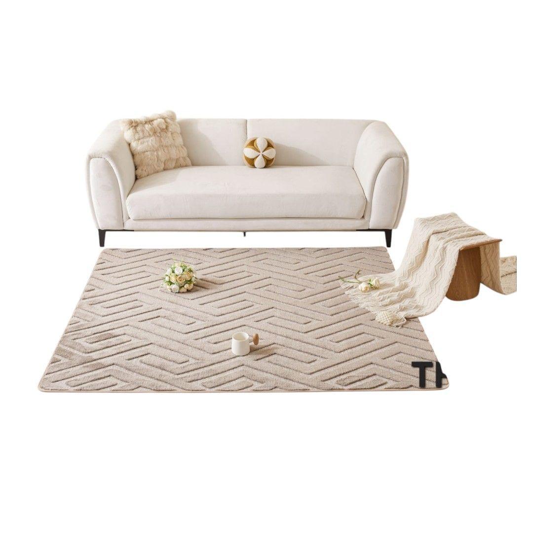 ALFOMBRA JACQUARD DE ALGODON 160X200CM CAQUI TF04-0