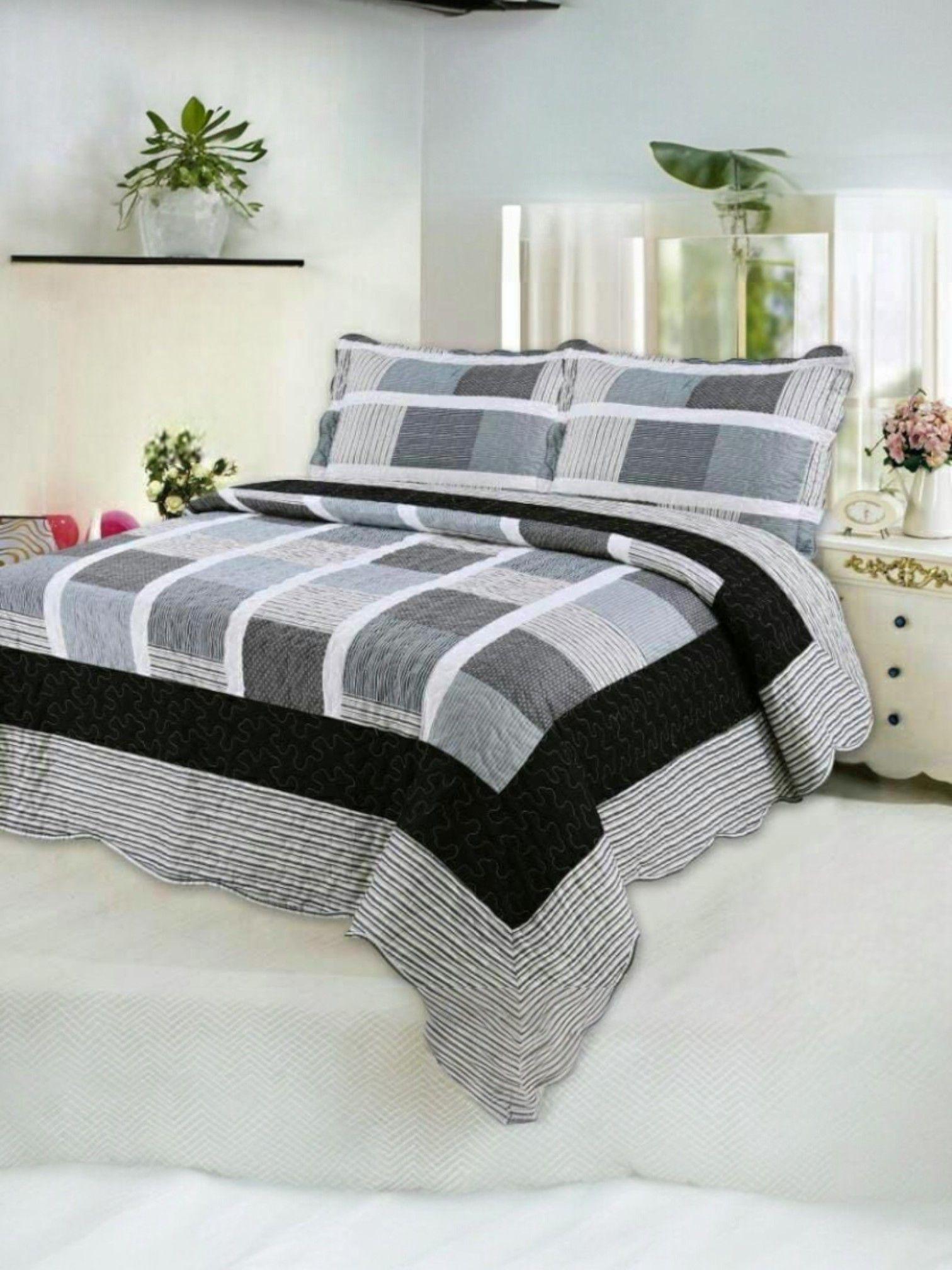 CUBRECAMA QUILT DE VERANO CON DISEÑO TF KING 17-1
