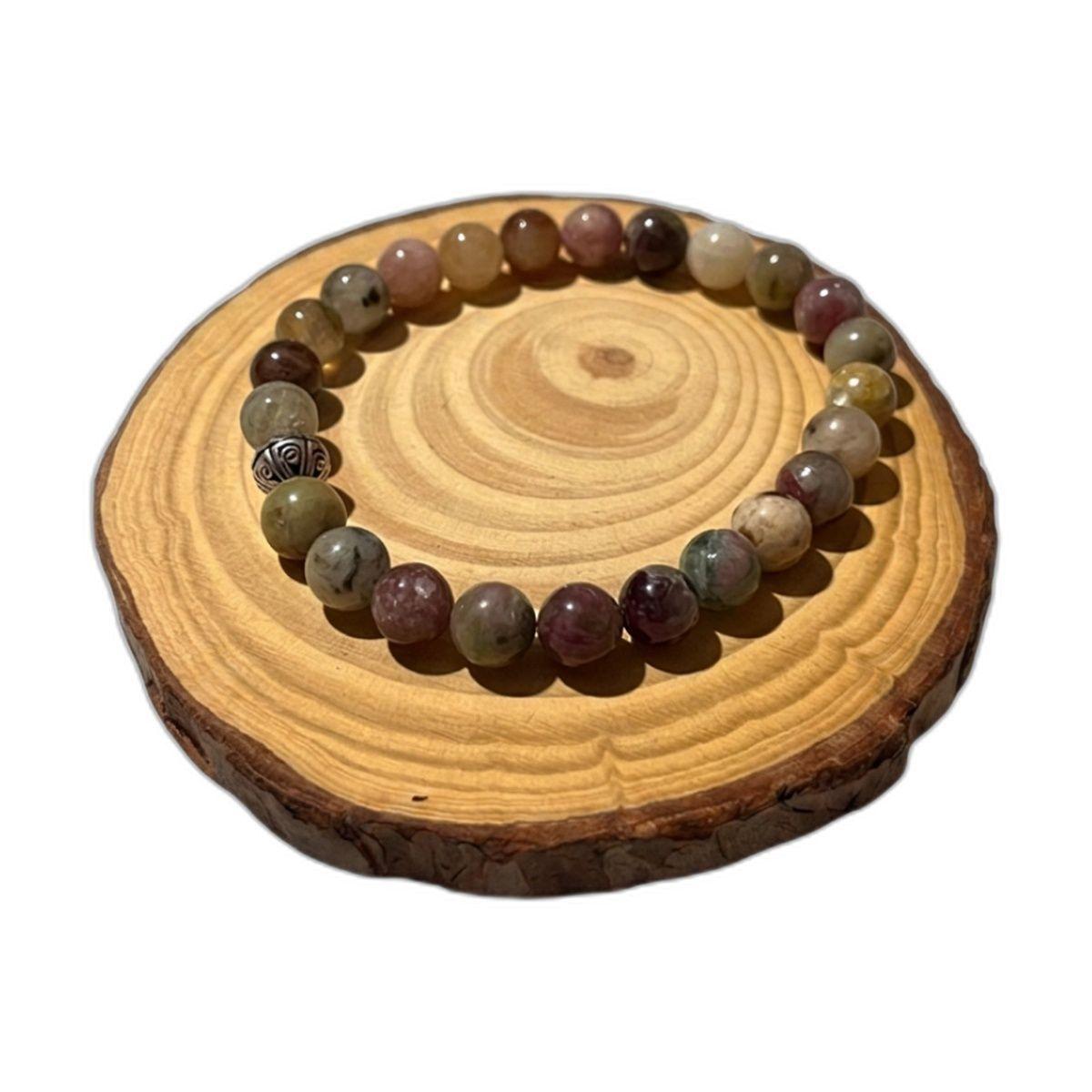 Pulsera de Turmalina Sand a Natural Rosado Ajustable para Mujer-0