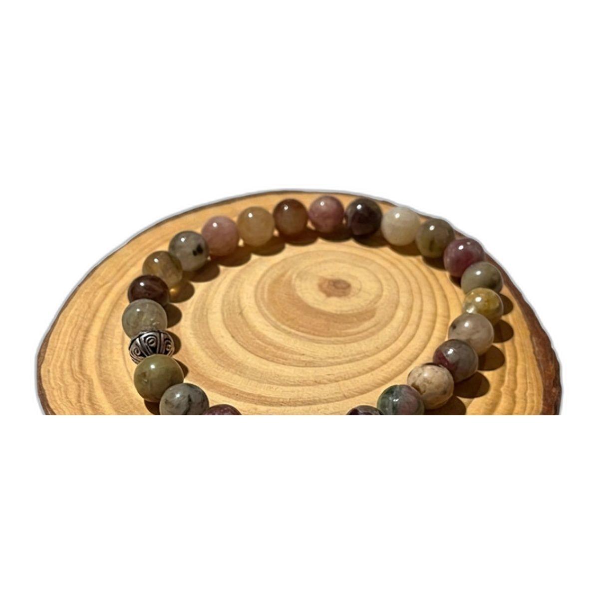 Pulsera de Turmalina Sand a Natural Rosado Ajustable para Mujer-2