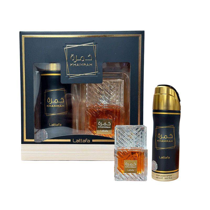 Set Lattafa Khamrah EDP 100ml + Deo Spray 200ml Set 2 Pcs Unisex – Fragancia gourmand con canela y vainilla-3