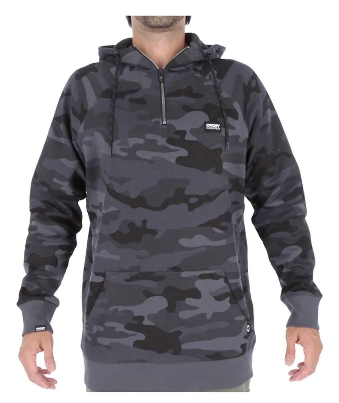 POLERON OAKLEY HOMBRE 1/4 ZIP BLACK CAMUFLAJE-1