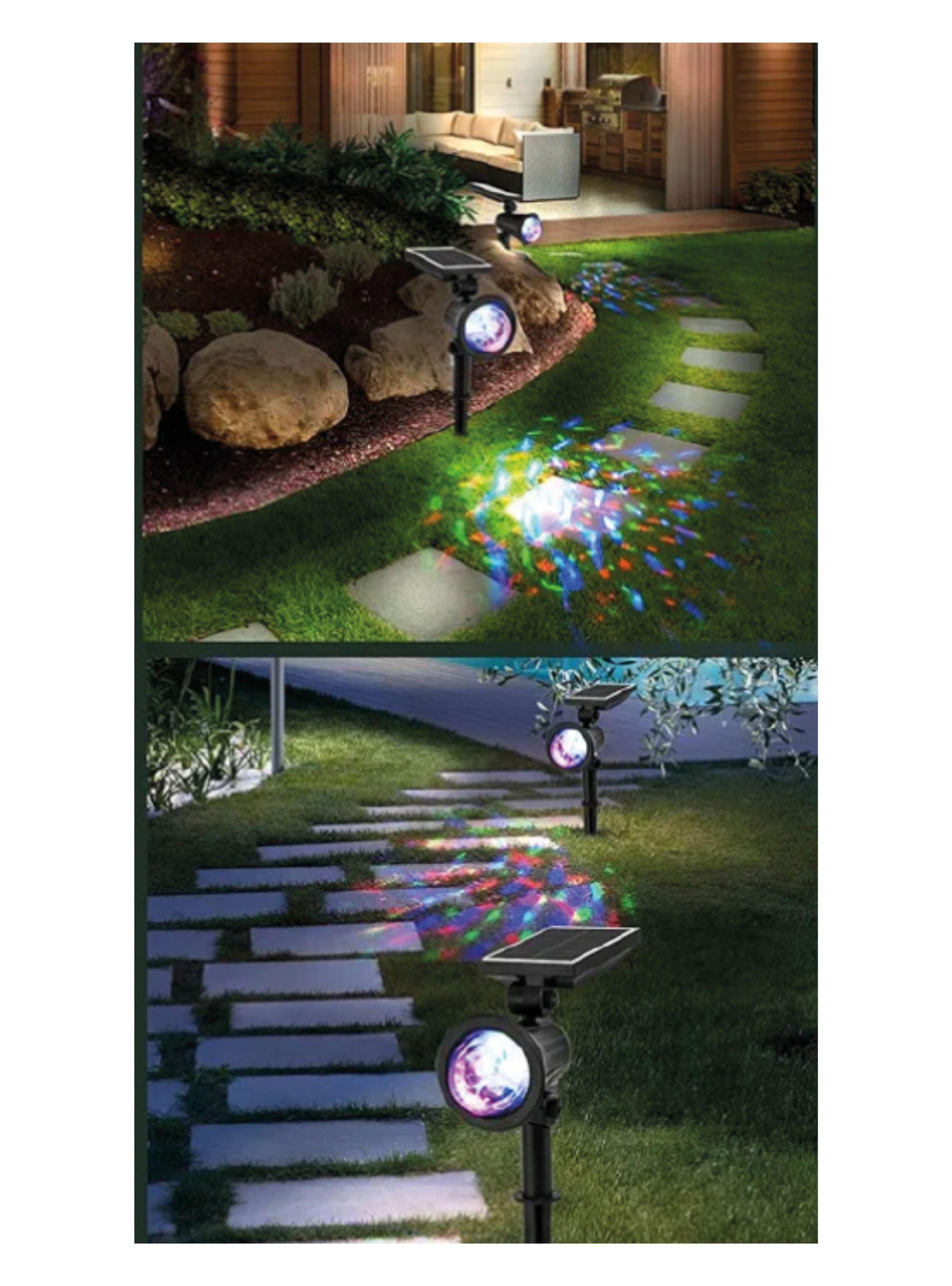 Foco Solar Led Multicolor Jard n Proyector De Luz Con Estaca-3