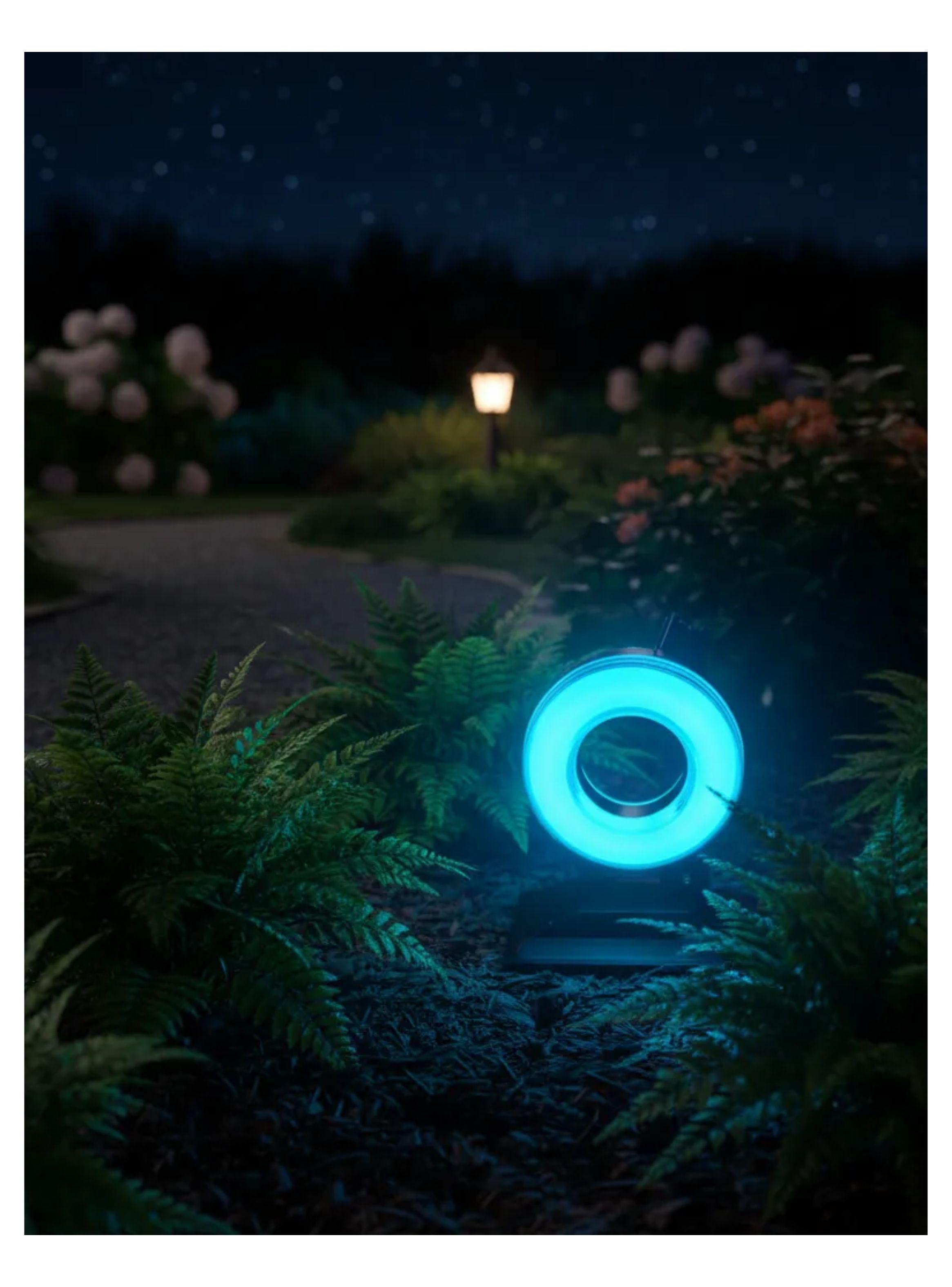 Foco Solar Led Ideal Para Jard n Exterior Rgb Estaca Negro-6