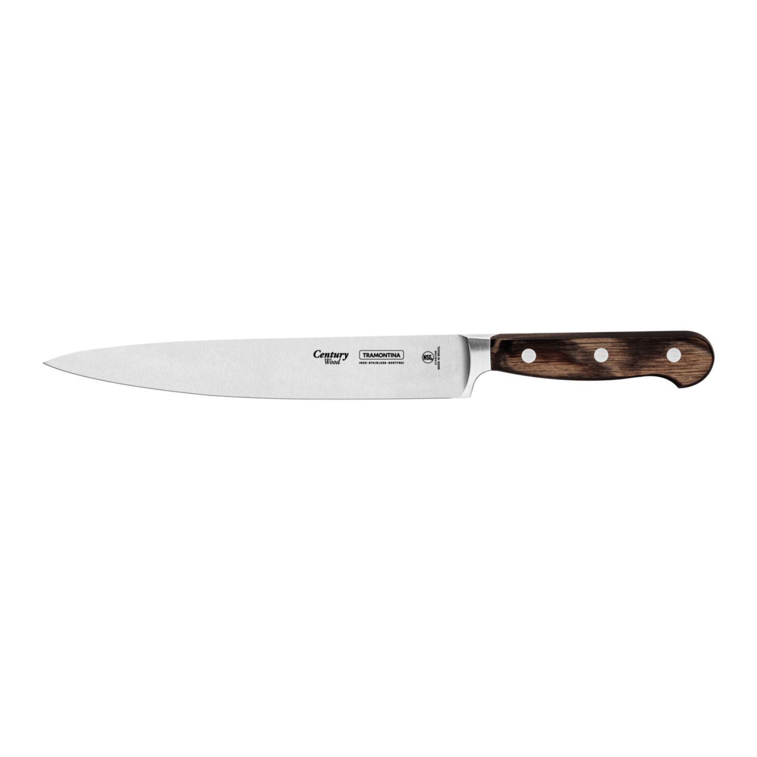 Cuchillo Century Wood Hoja Acero Inoxidable Utility Tramontina 8 Pulga-2