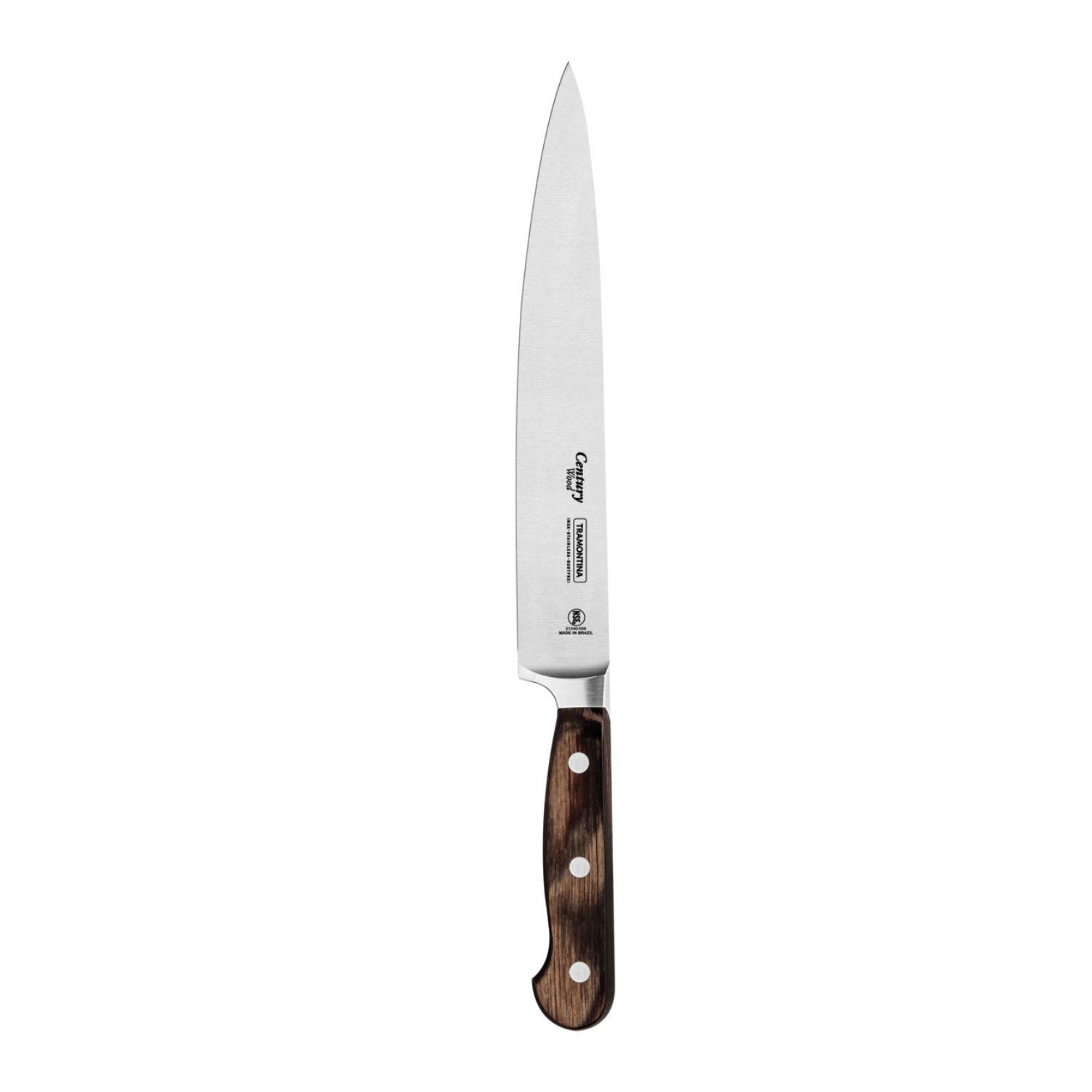Cuchillo Century Wood Hoja Acero Inoxidable Utility Tramontina 8 Pulga-4