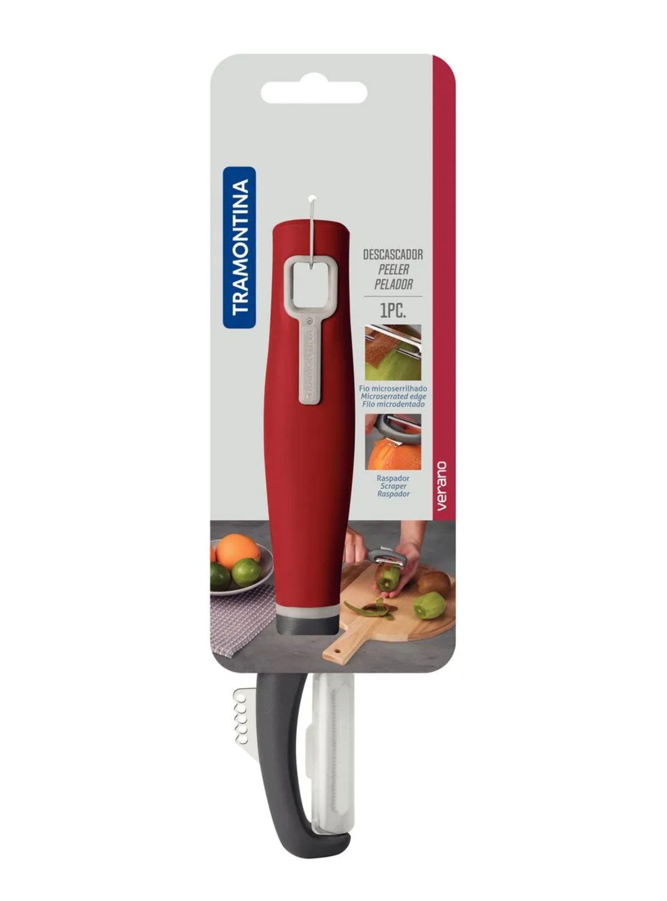 Pelador Frutas y Verduras Corte Microdentado Verano Color Burdeos-3