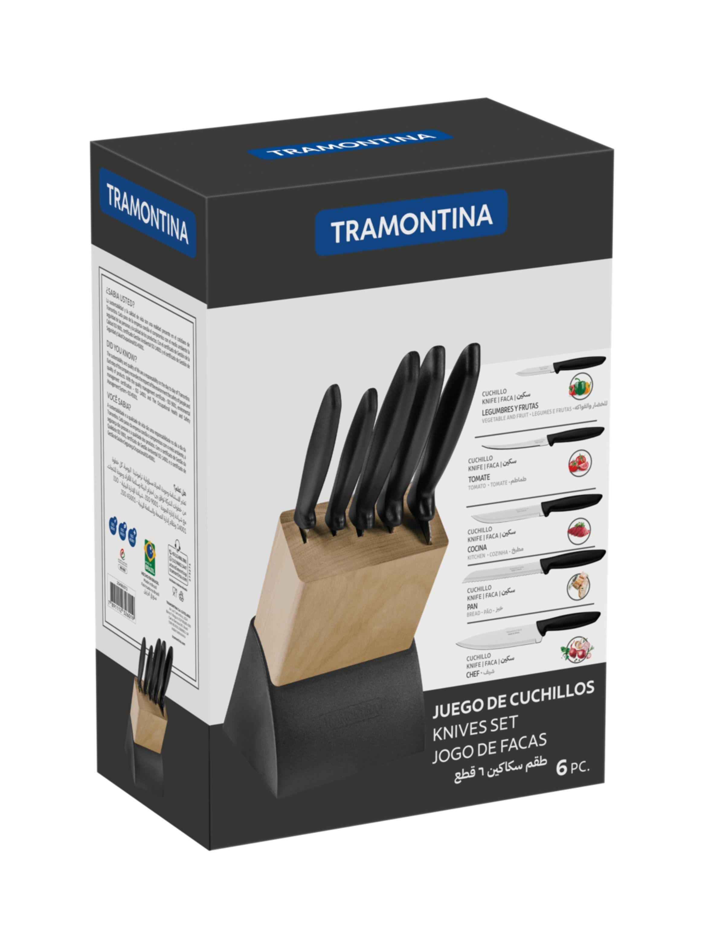 Juego 5 Cuchillos De Acero Inoxidable Con Soporte Tramontina-7