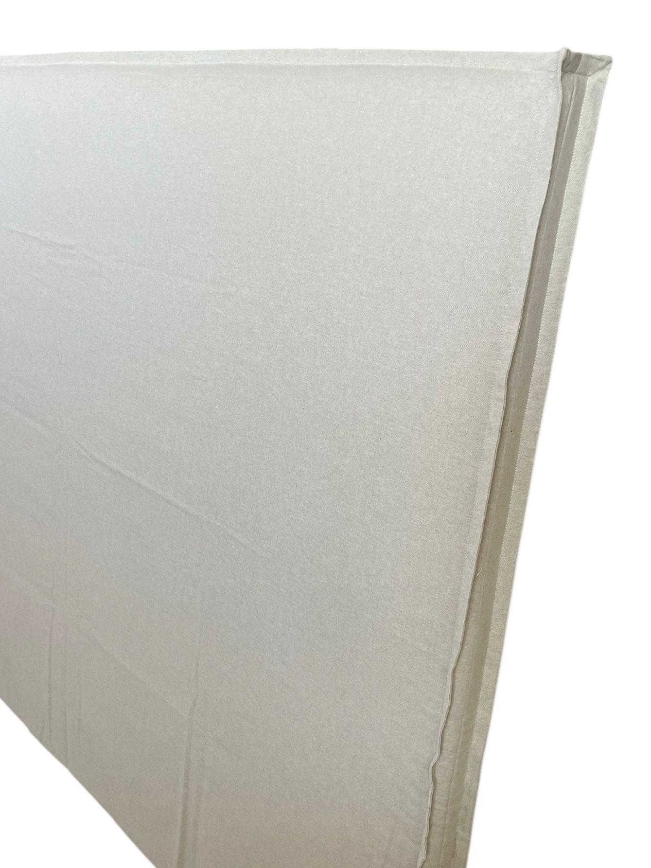 Respaldo de cama 2 plazas con funda desmontable lino color beige-2