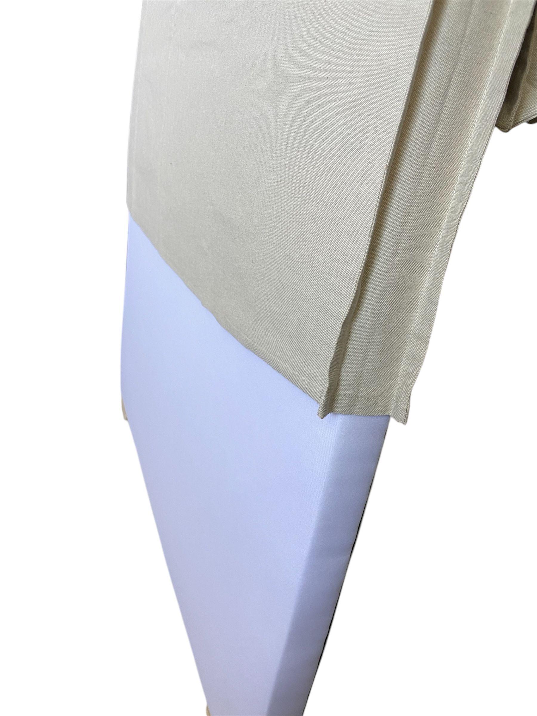 Respaldo de cama plaza y media con funda desmontable lino color beige-2