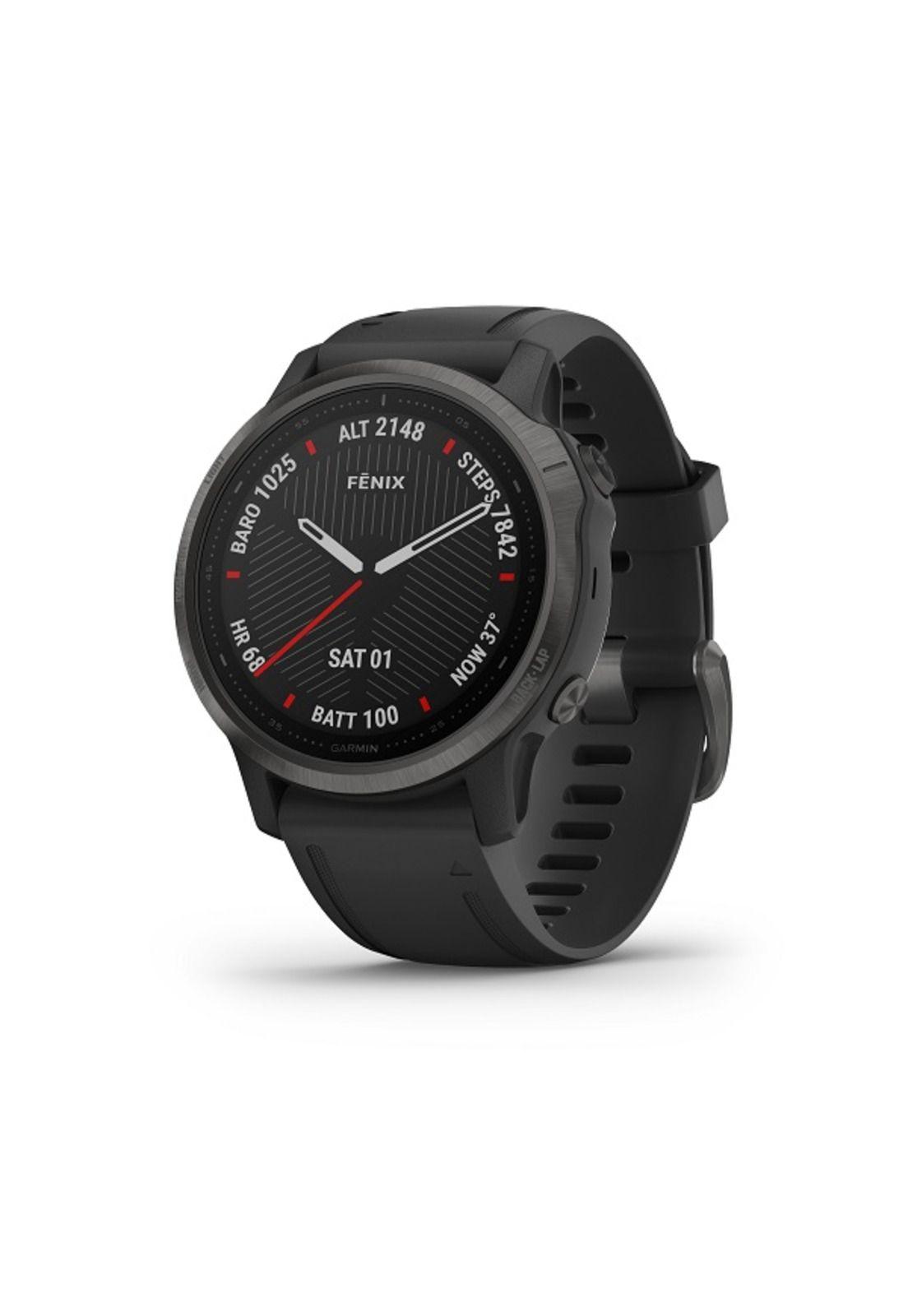 Smartwatch Fenix 6S Sapphire Carbon Grey DLC W/Black Band South America Garmin-0