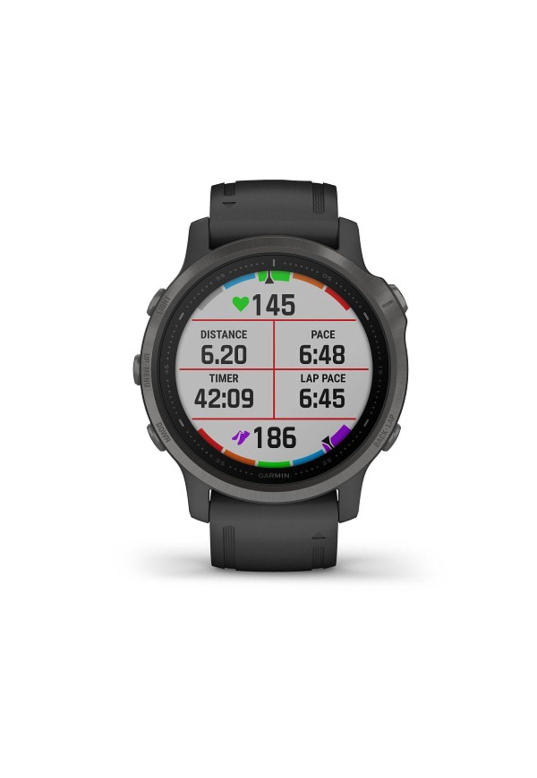 Smartwatch Fenix 6S Sapphire Carbon Grey DLC W/Black Band South America Garmin-1