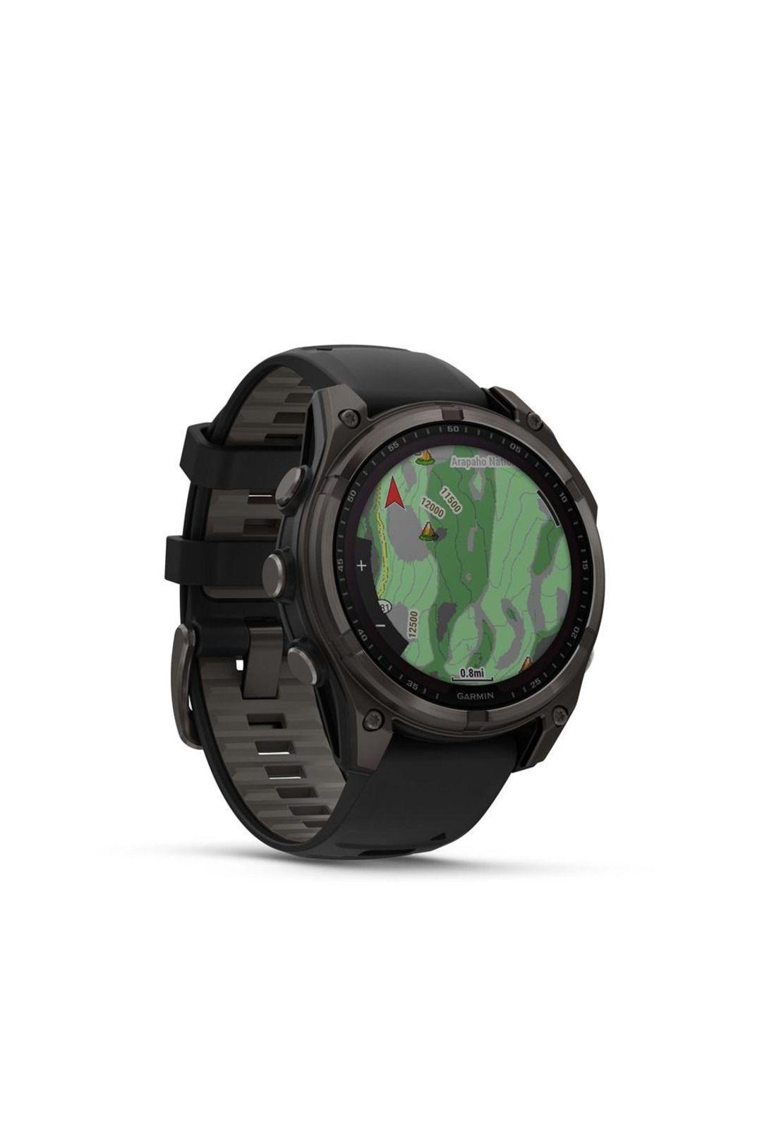 fenix 8 – 47mm Solar, Sapphire Titanio con correa de silicona negra-2