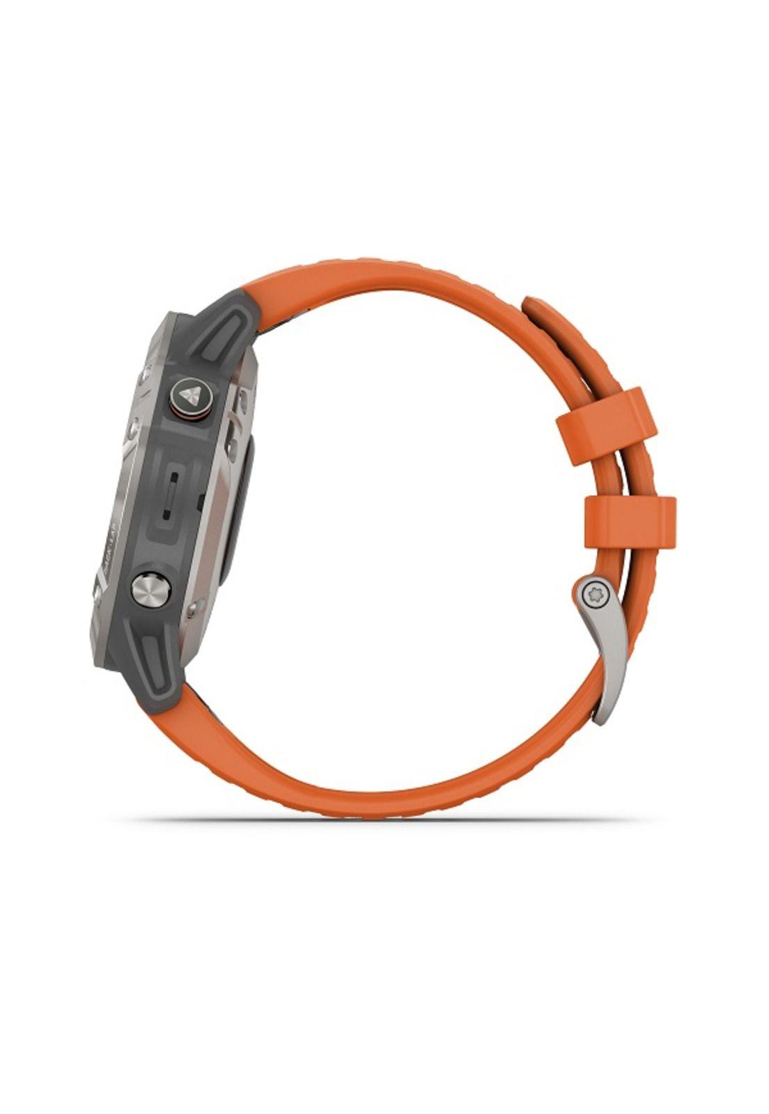 Smartwatch Fenix 6 Sapphire Ti Gray W/Orange Band Chile Garmin-1