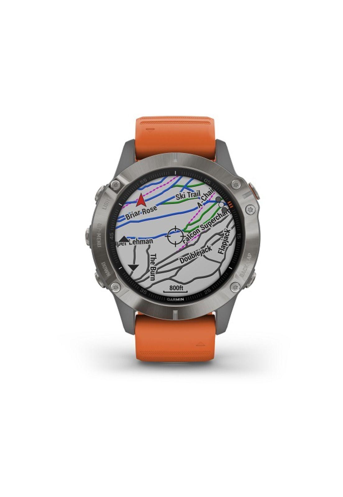 Smartwatch Fenix 6 Sapphire Ti Gray W/Orange Band Chile Garmin-3