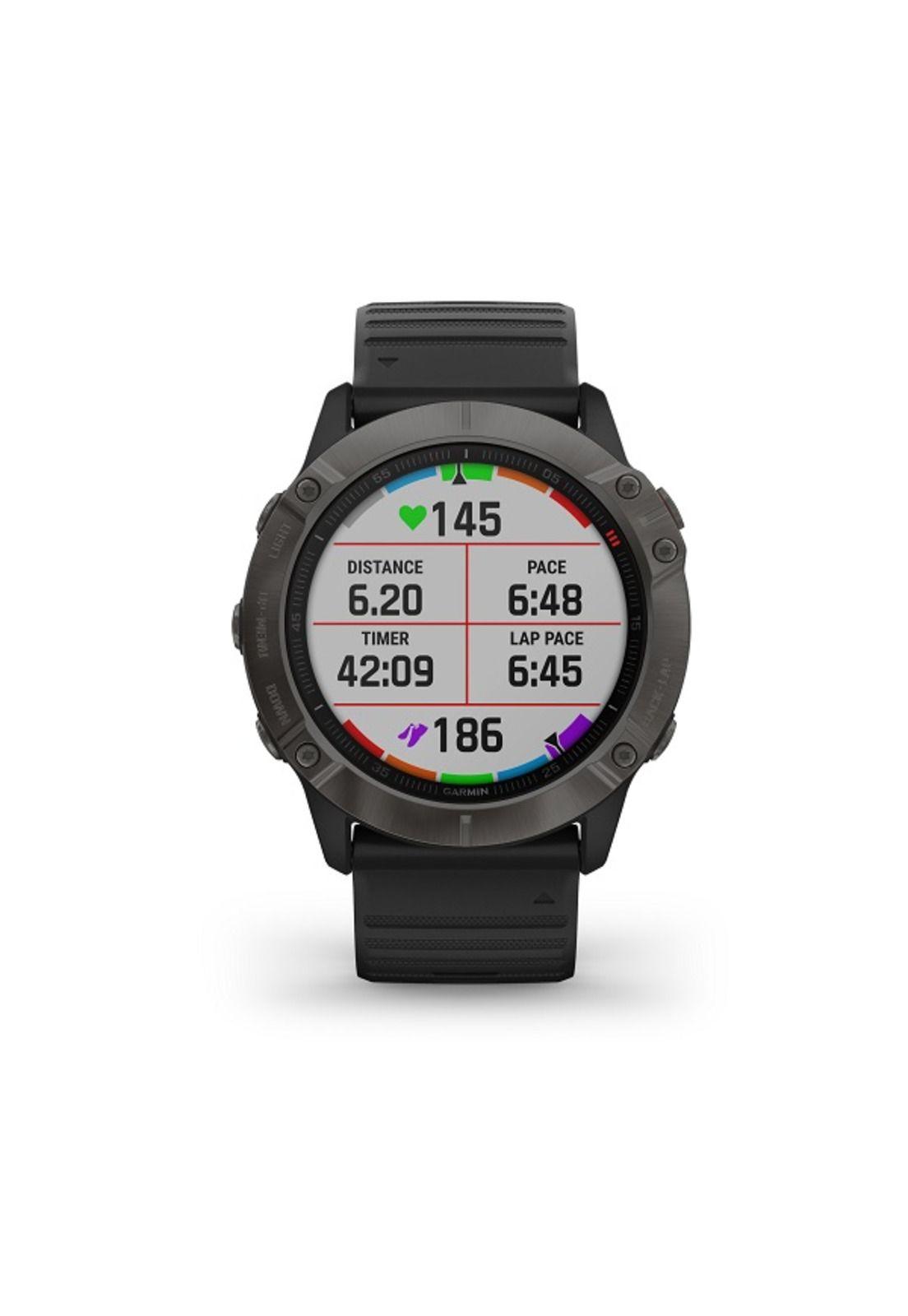 Smartwatch Fenix 6X Sapphire Carbon Gray DLC W/Black Band South America Garmin-0