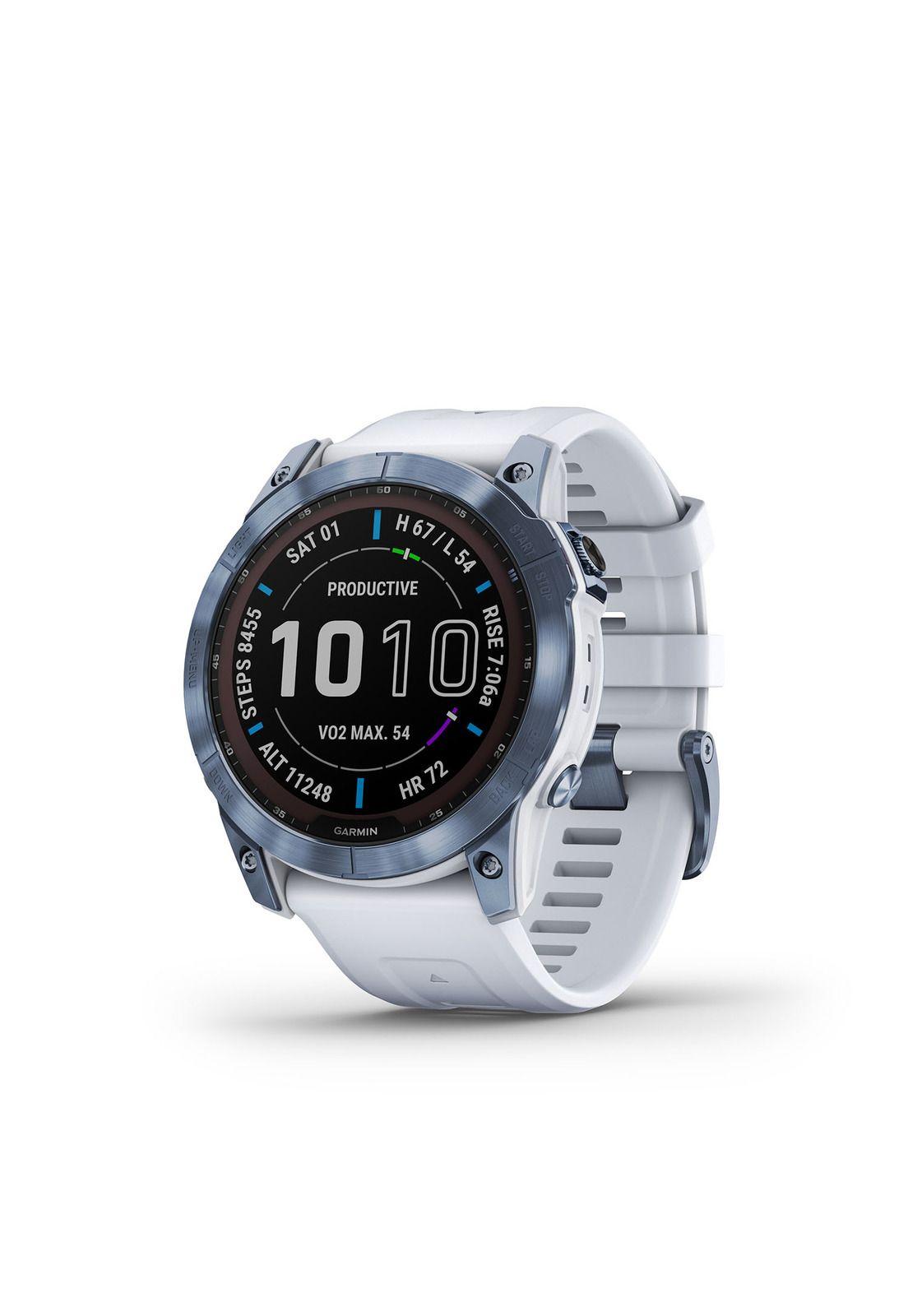 Smartwatch Fenix 7x Sapphire Solar Mineral Blue Ti w/Whitestone Band-0