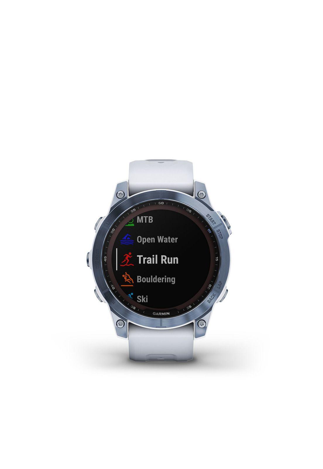 Smartwatch Fenix 7 Sapphire Solar Mineral Blue Ti w/Whitestone Band-1