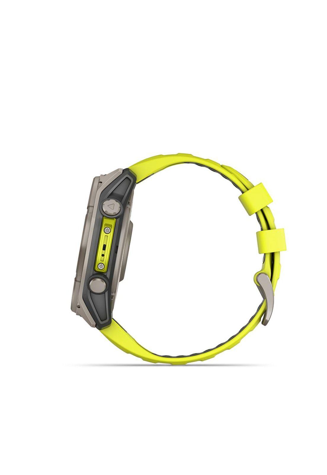 fenix 8 – 51mm, Solar Sapphire, Titanium with yellow/graphite-2