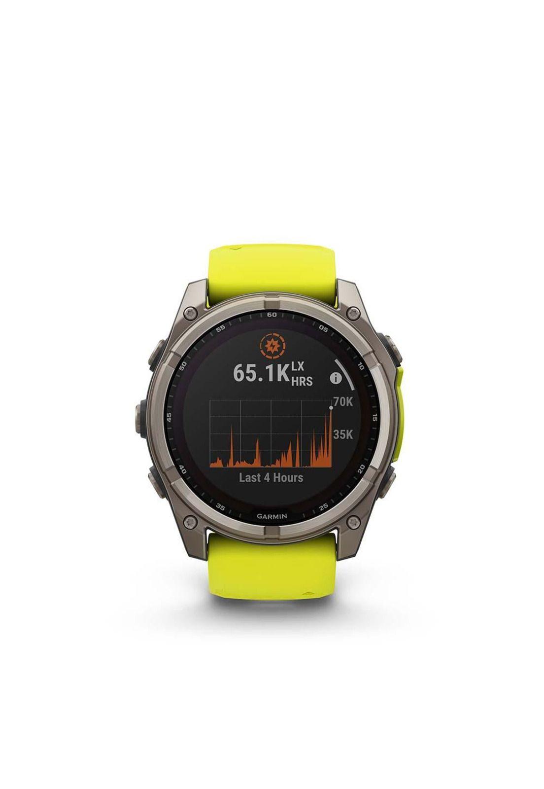 fenix 8 – 51mm, Solar Sapphire, Titanium with yellow/graphite-4