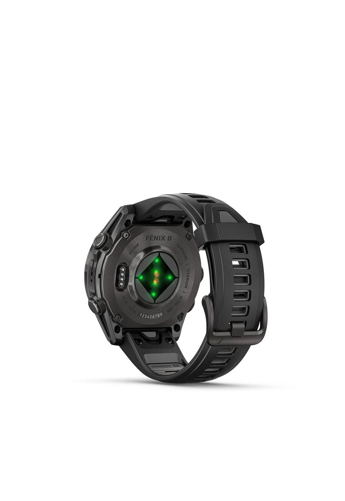 fenix 8 - 43mm Sapphire Titanio con correa de silicona negra-1