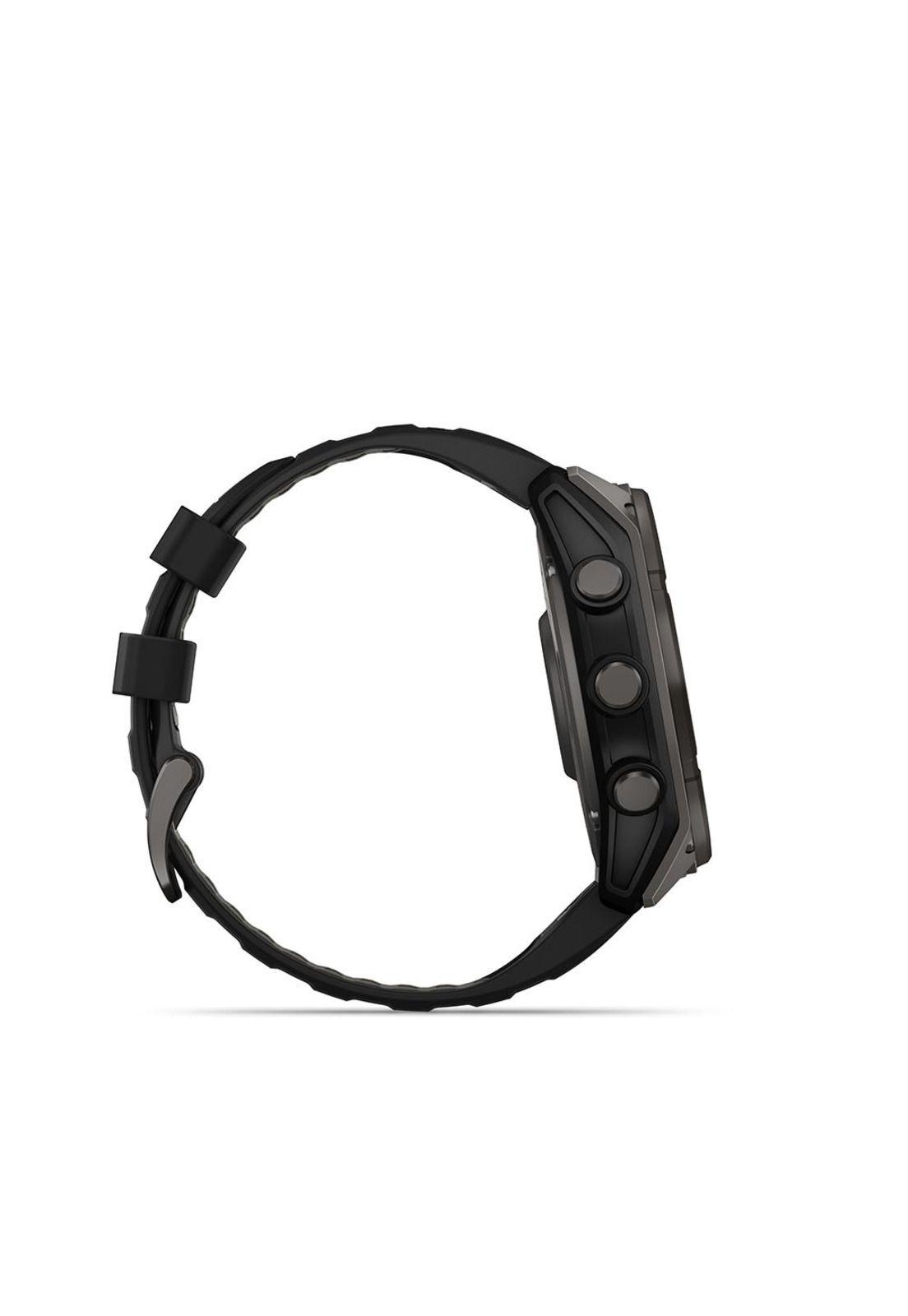 fenix 8 – 51mm, Solar Sapphire, Titanio con correa de silicona negra/gris-3