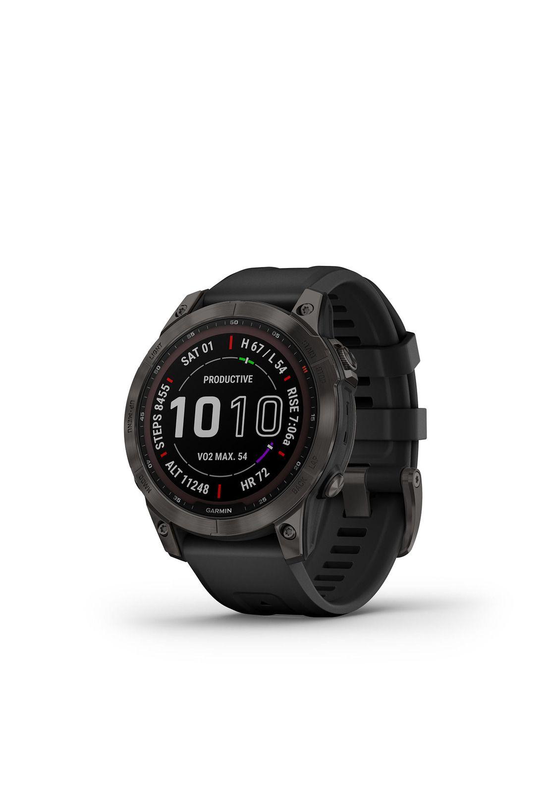 Smartwatch Fenix 7 Sapphire Solar Carbon Gray DLC Ti w/Black Band-0