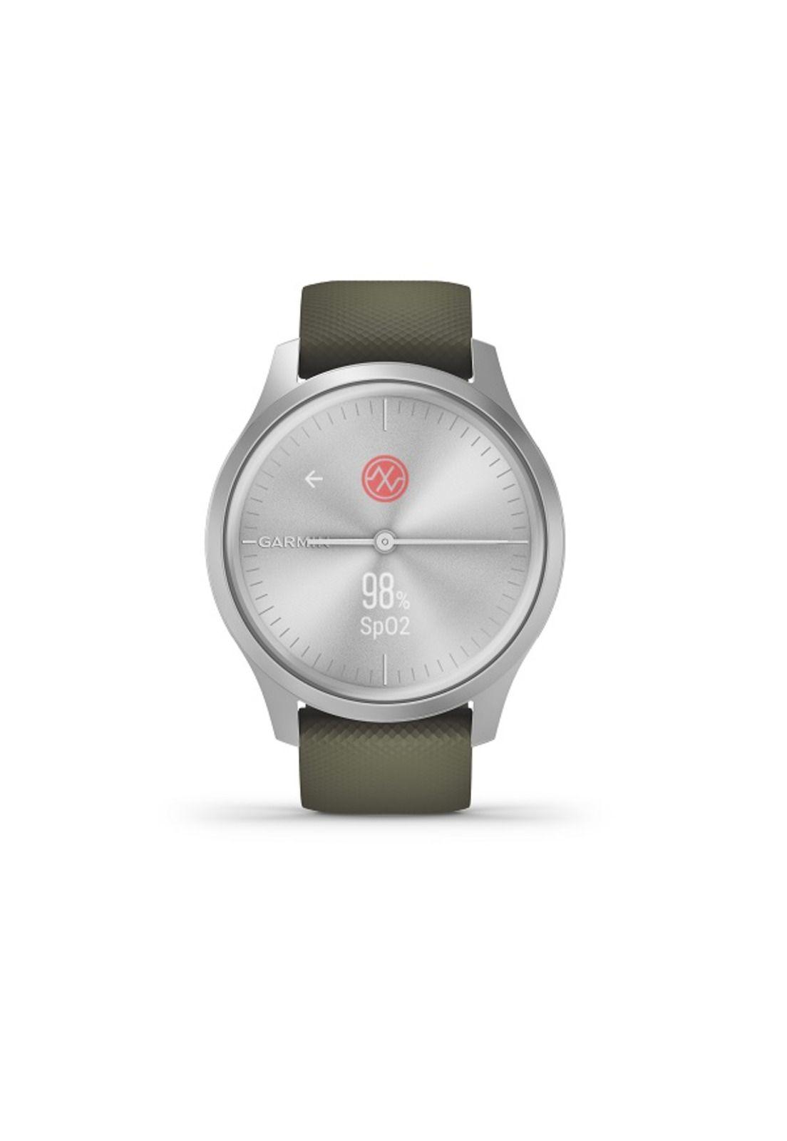 Smartwatch Vivomove Style Silver Moss Silicone Garmin-1