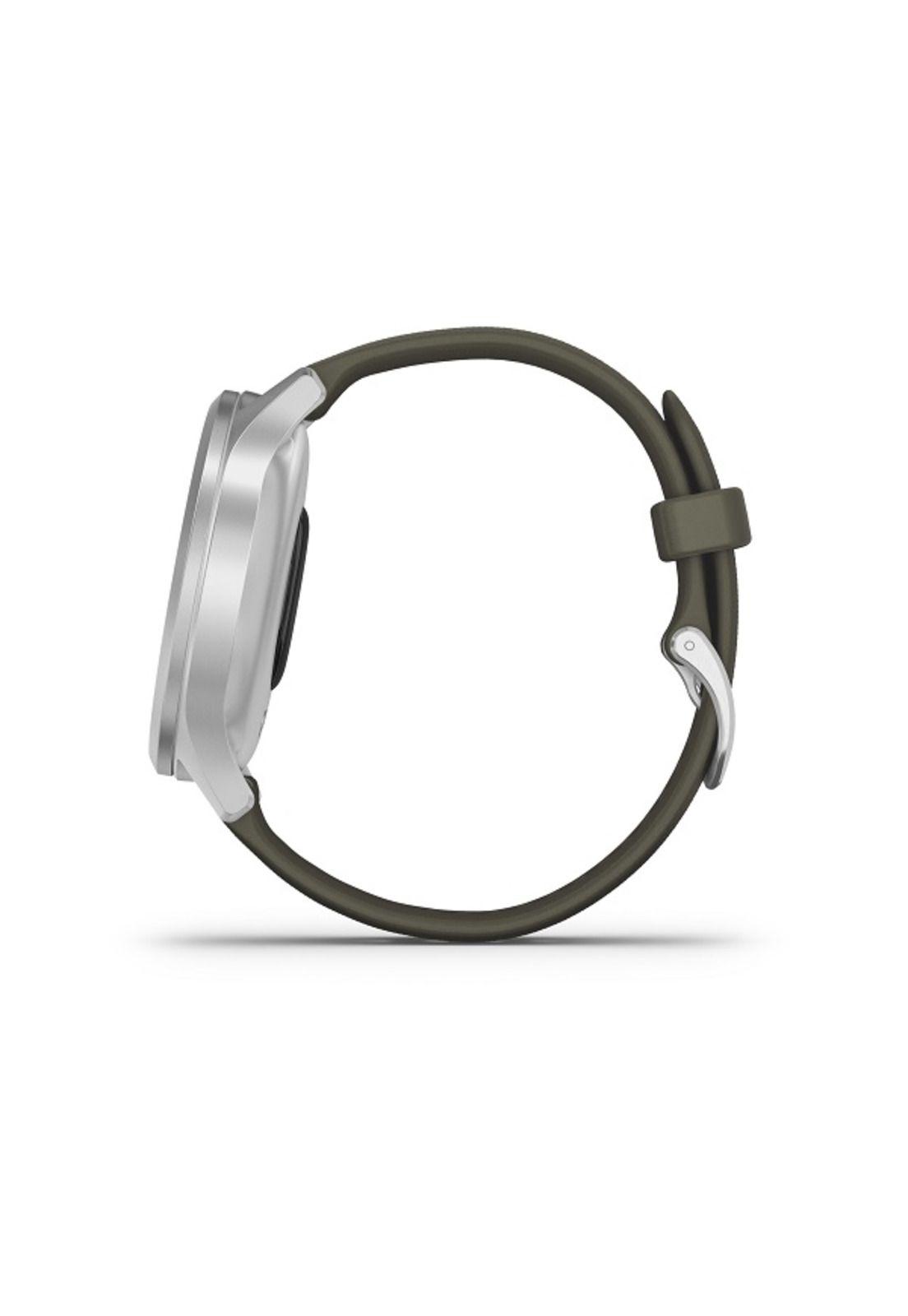 Smartwatch Vivomove Style Silver Moss Silicone Garmin-4
