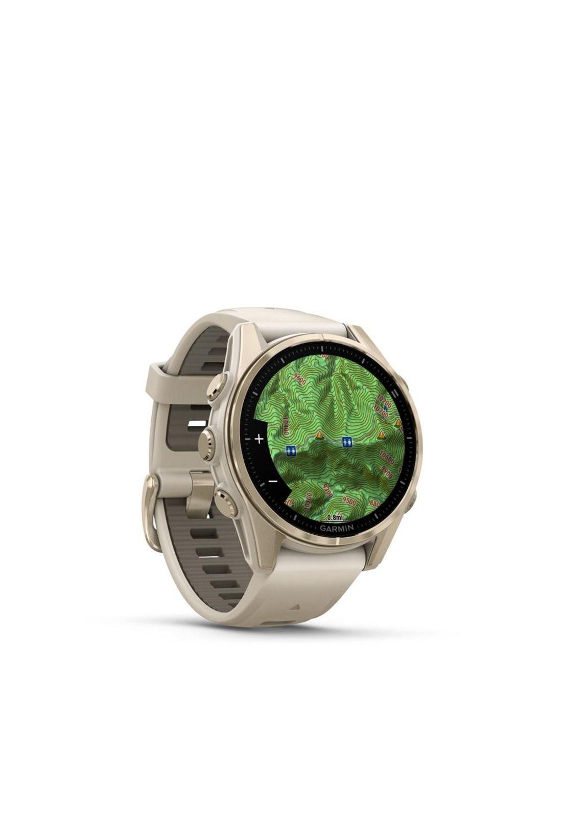 fenix 8 - 43 mm Sapphire, Light Gold with Grey/Dark Brown-2