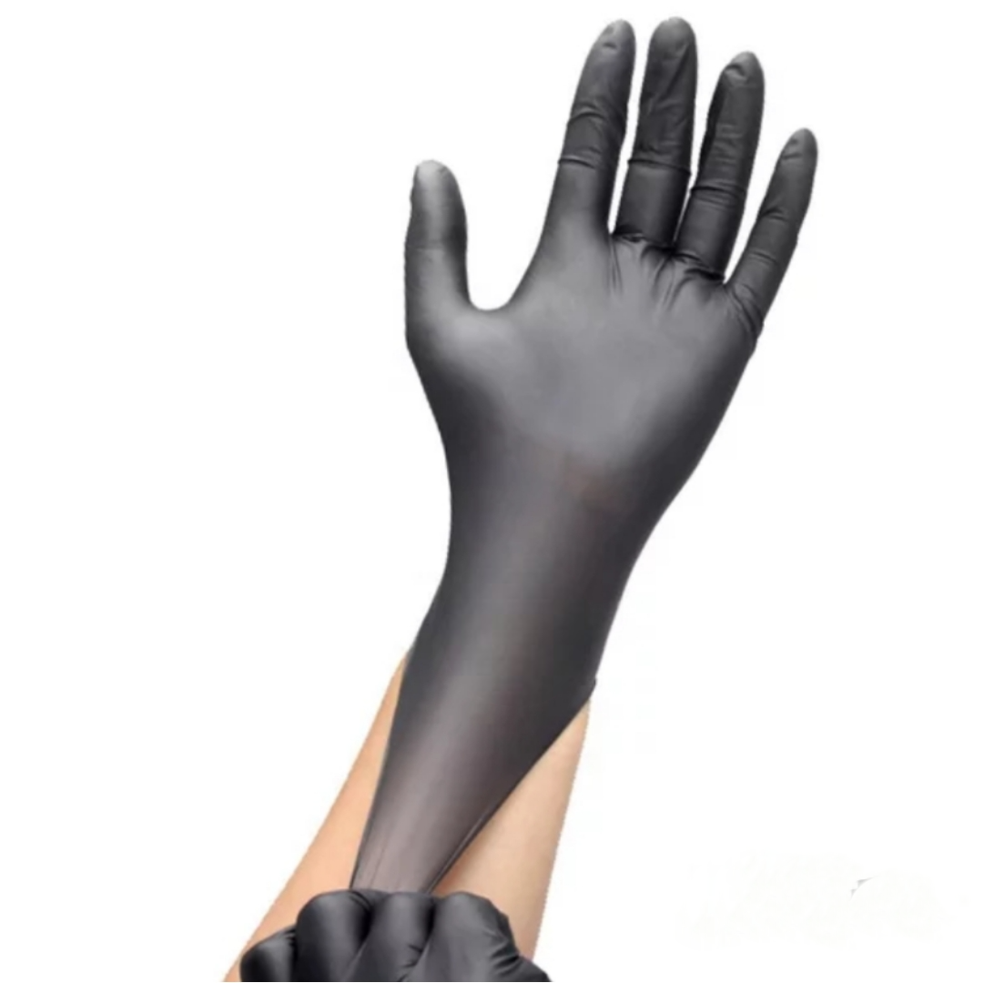 Guantes De Látex Negros Desechables 50unid-1