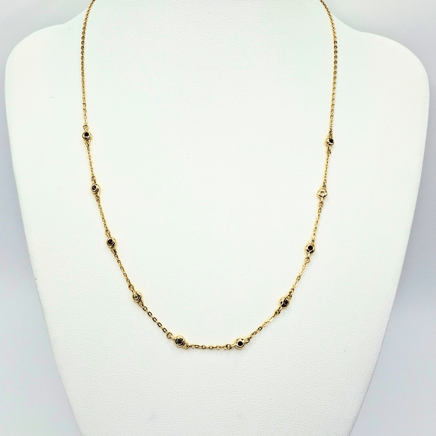 Collar modelo piedra engastada colores 18k, cadena forzatina 45 cm y 40 cm-2