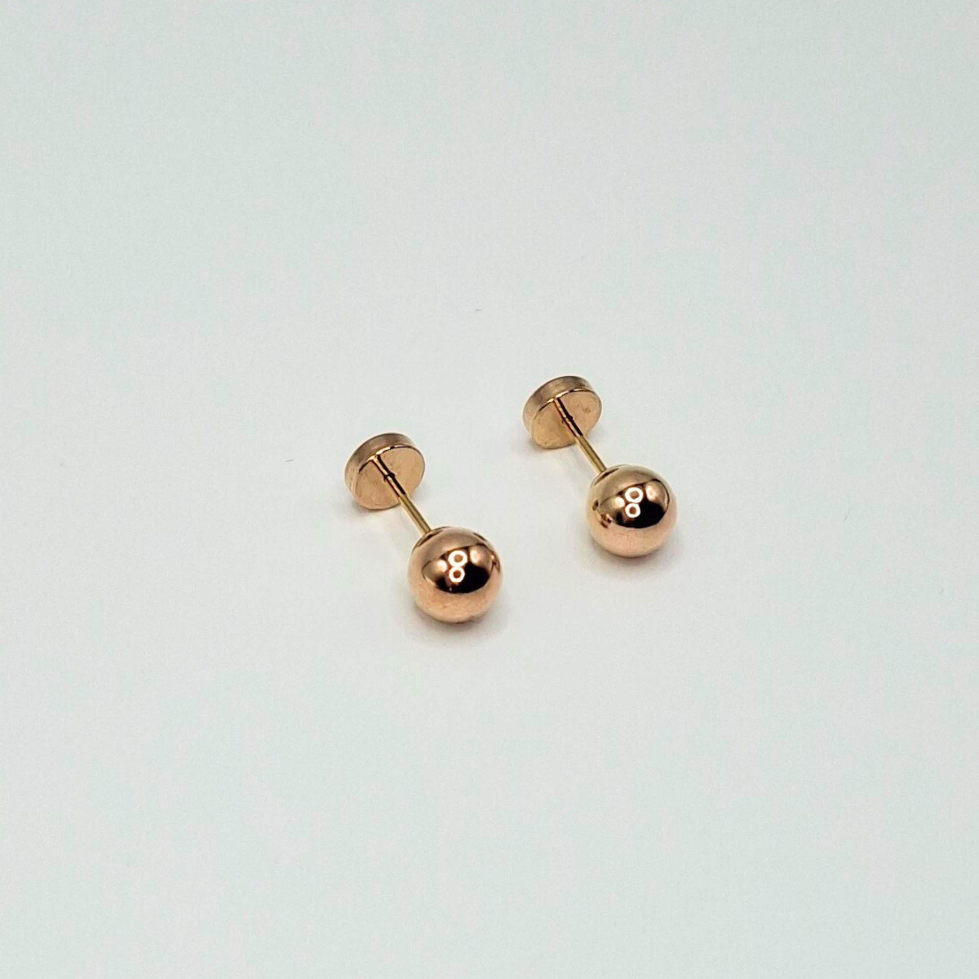 Aros abridores para bebé laminados en oro 20k modelo bolita 5,5mm-3