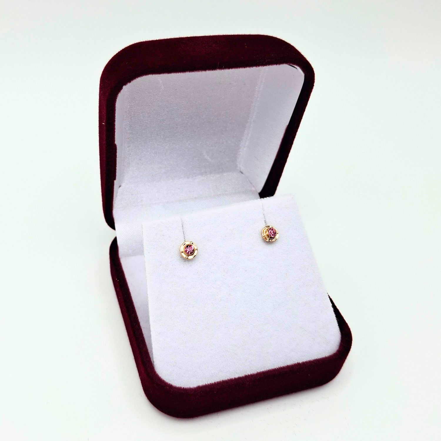 Aros abridores para bebé y niña laminados en oro de 20k modelo piedra de circón S-3