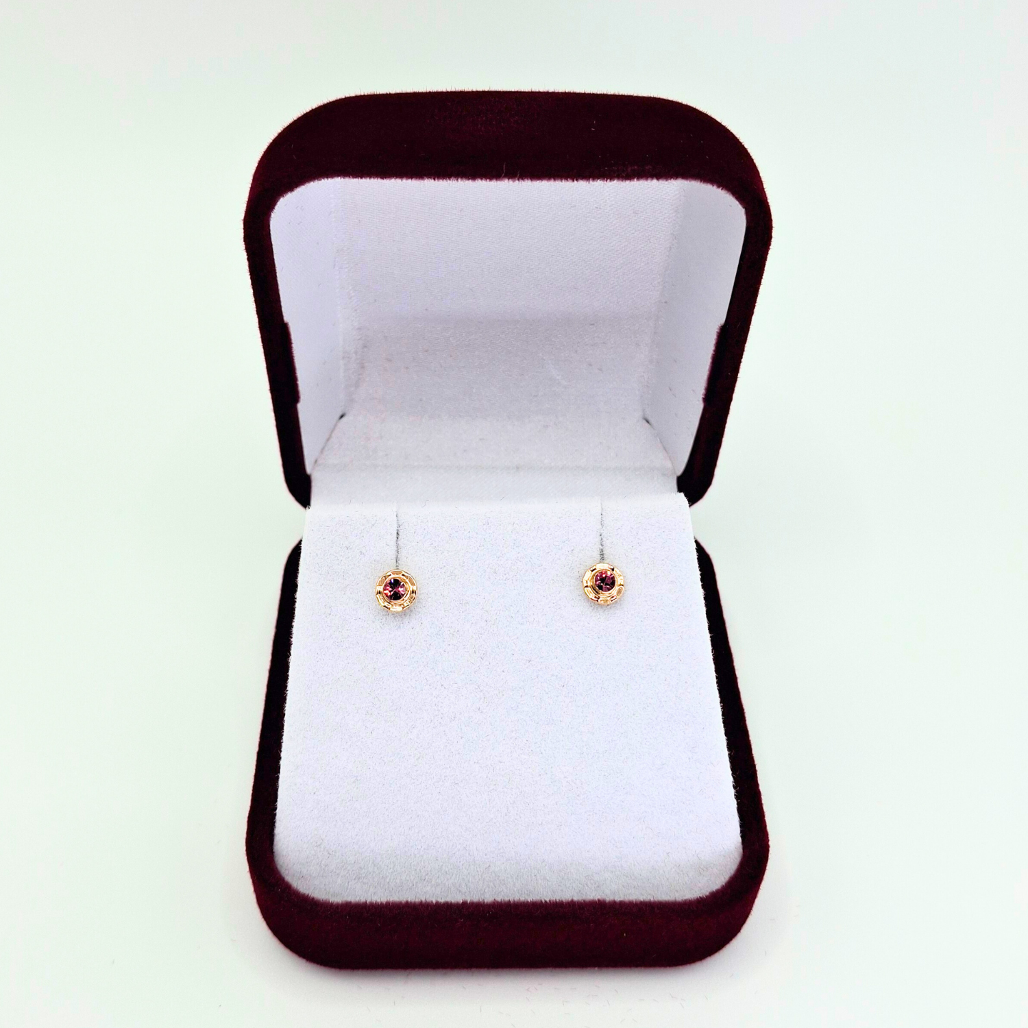 Aros abridores para bebé y niña laminados en oro de 20k modelo piedra de circón S-4