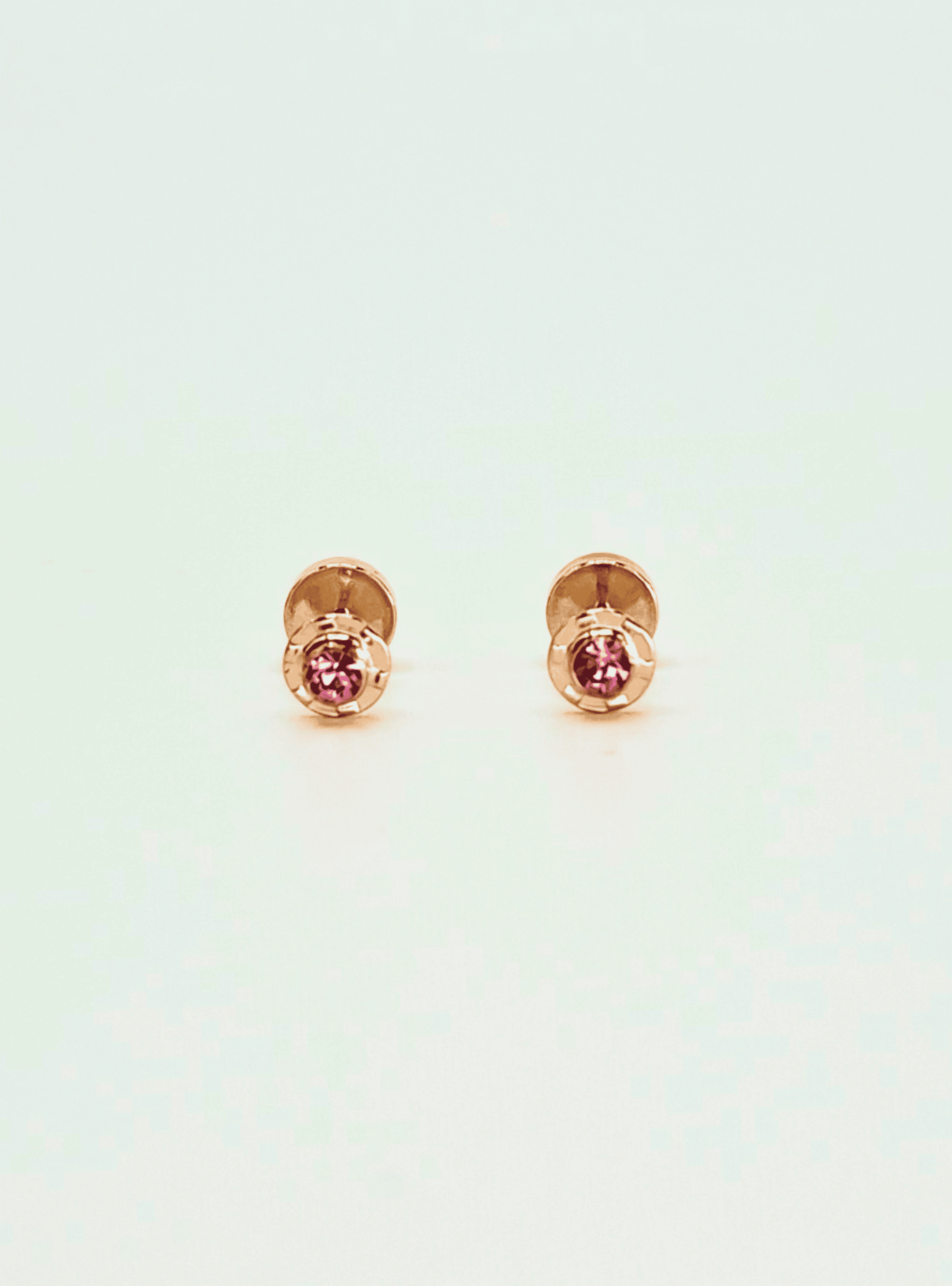 Aros abridores para bebé y niña laminados en oro de 20k modelo piedra de circón S-1