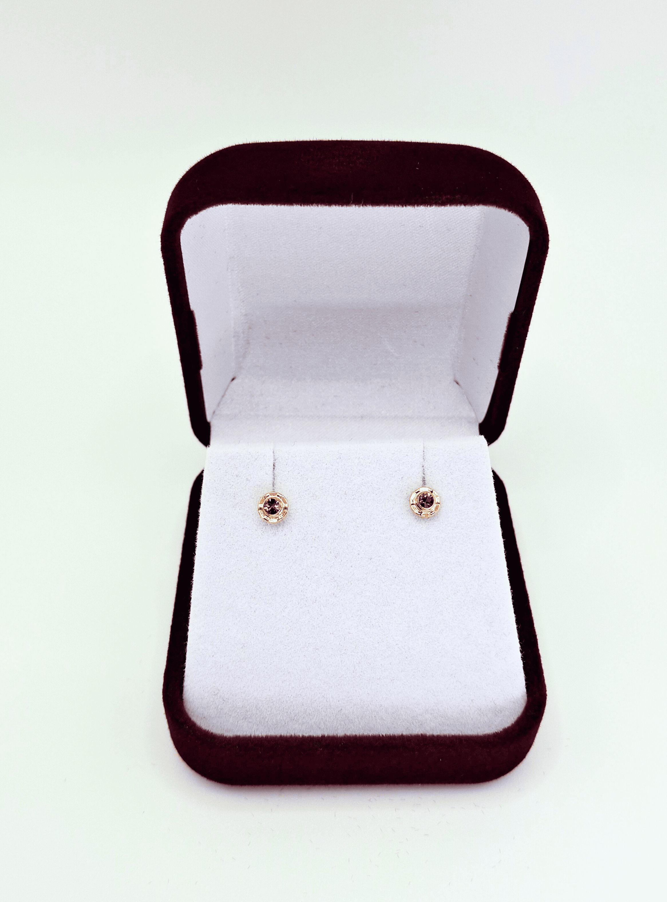 Aros abridores para bebé y niña laminados en oro de 20k modelo piedra de circón S-2